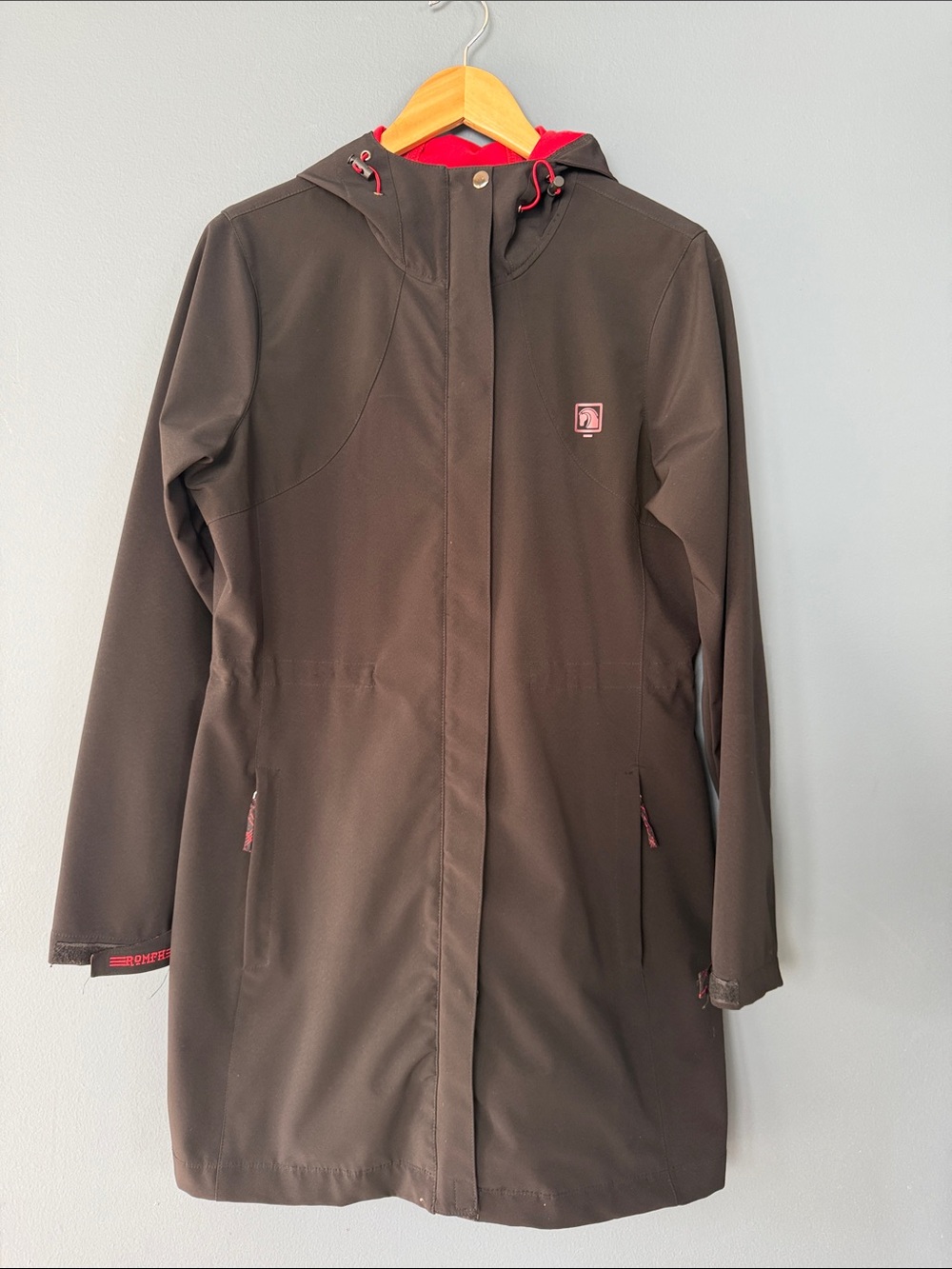 ROMFH Equestrian Black Dry Shell Hooded Coat - Size Small